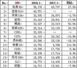 城市SUV销量排行榜，揭示当下最受欢迎的车型  城市suv销量排行榜